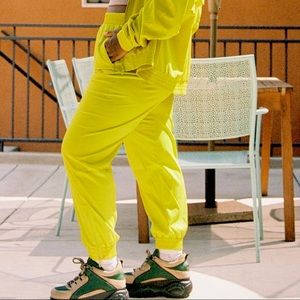 NWOT Girlfriend Collective Chartreuse Summit Track Pants